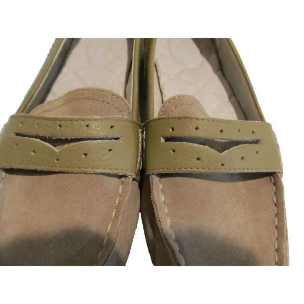 Lands’ End Tan Suede Penny Loafers Women’s 8.5 Classic Slip‑On Pre‑Owned - Image 8