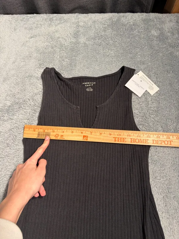 NWT American Eagle Black Ribbed Tank top Dress large MSRP$40 - Image 7