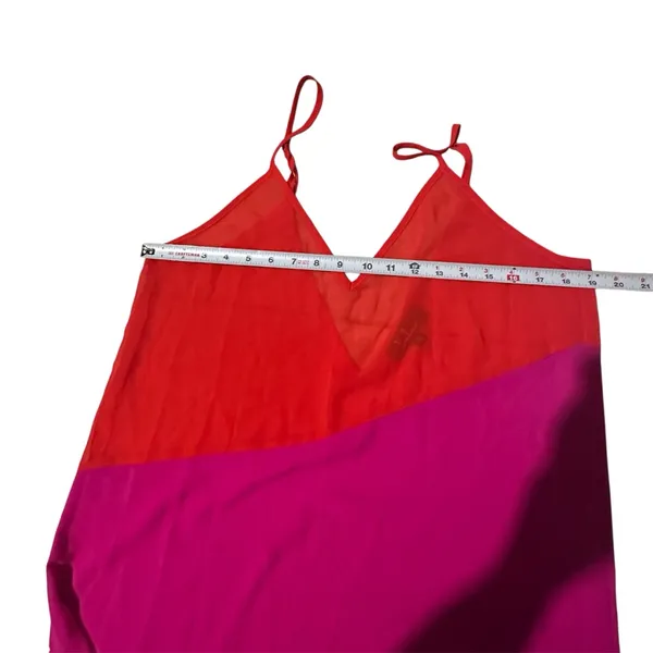 Lulus Colorblock Maxi Dress Red & Pink V-Neck Spaghetti Strap Large‎ - Image 6
