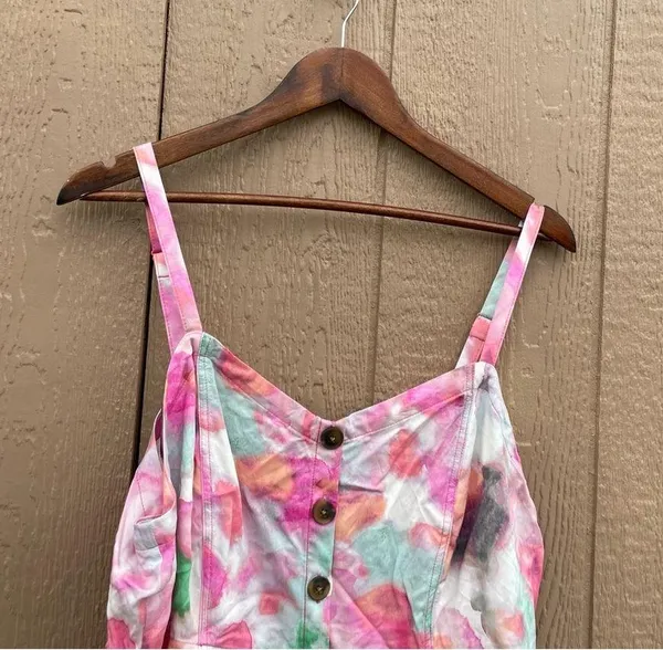 Torrid Womens Shirt Tank Multi Color Watercolor Twill Fit and Flare 12 Large - Image 5