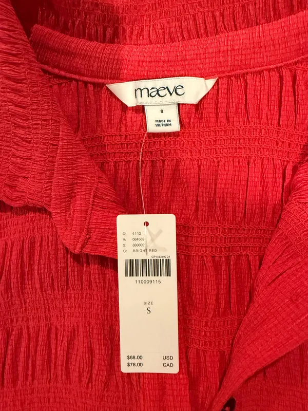 Maeve Smocked Button-Front Top - Image 3