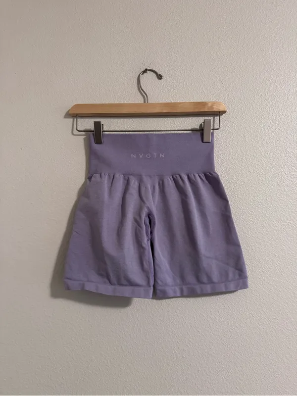 NVGTN High-Waist Lavender Shorts - Image 3