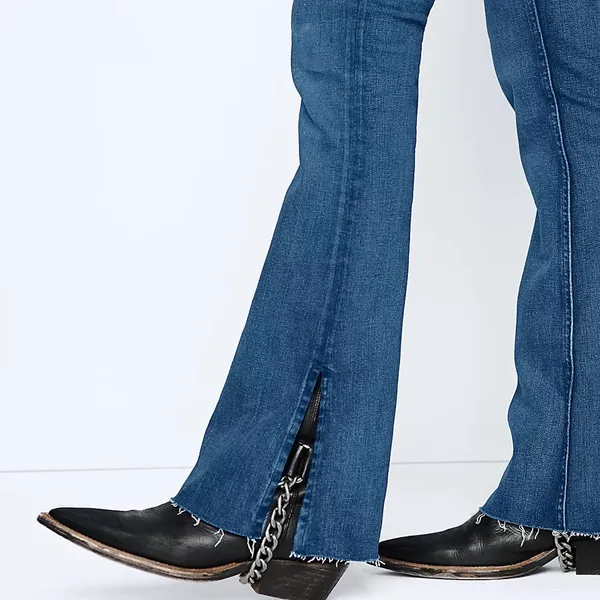 Free people still water low rise slim flare jean - Image 5
