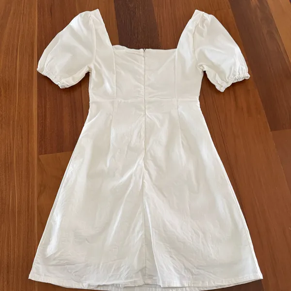 Altar'd State White Square Neck Puff Sleeve Mini Dress - Image 4