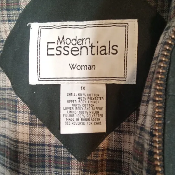 Modern Essentials Woman Coat Jacket Lined Coudoy Collar Size 1X Winter - Image 2