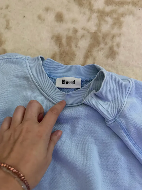 Elwood crew sweatshirt light blue casual fall activewear $100 limited edition - Image 3
