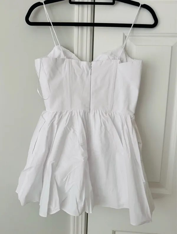 Good American Corset V-Neck Poplin Babydoll Mini Dress/Tunic, Size S - Image 12