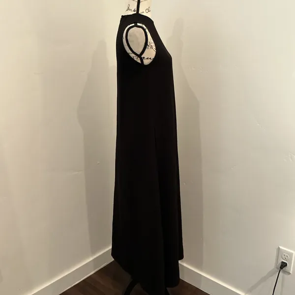 Bestie 4313 Maxi Dress Black Sleeveless High Neck Minimalist Size S - Image 3