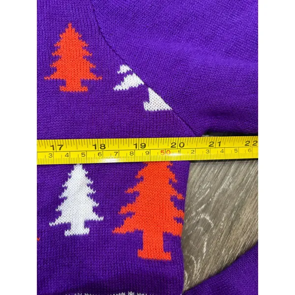 Clemson Tigers Ugly Christmas Sweater Womens Medium Purple Orange - Image 9