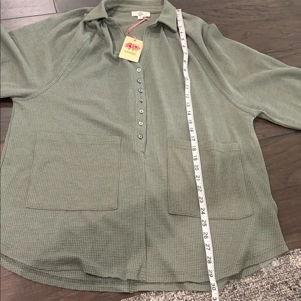 NWT Entro Waffle Weave Front Pocket Shirt Sz M - Image 7