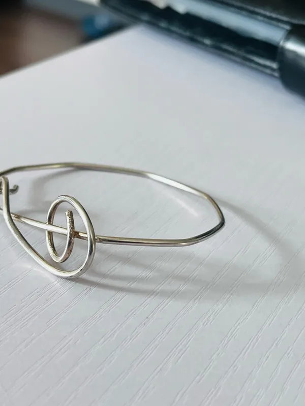 Free People 925 Sterling Silver treble clef bangle - Image 5