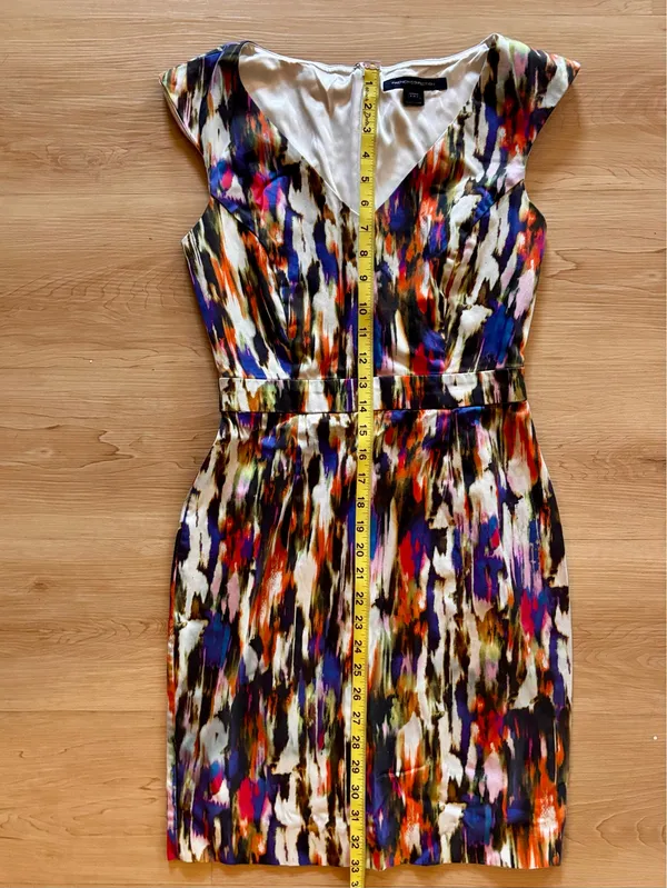 French Connection Record Ripple Sheath Dress - Multicolor Abstract Streak Print - Size 4 - Image 10
