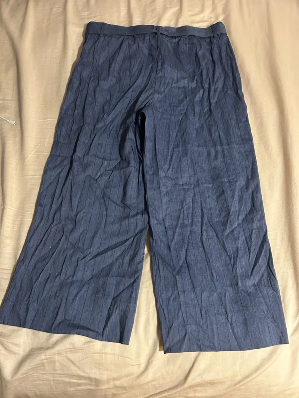 J. Jill Navy Wide-Leg Linen-Blend Pants XLT - Image 5