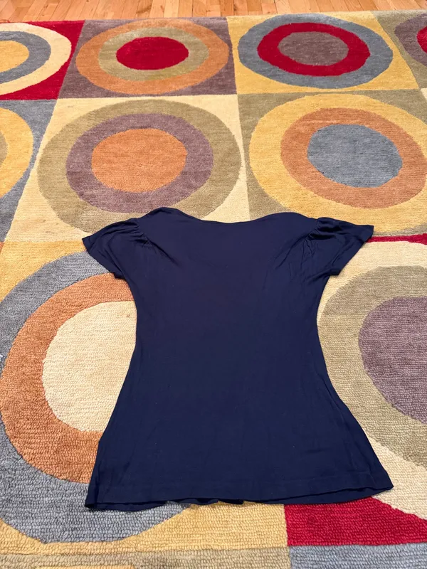 Banana Republic Navy Blue Y2K Style Vintage Babydoll Top 100% Modal Size Medium - Image 4