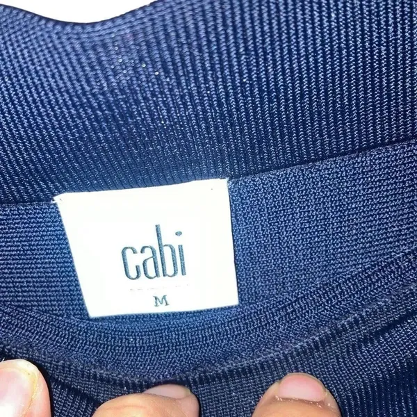 Cabi Dark Navy Knit High Waist Unlined A-line Skirt Size Medium #200 - Image 8