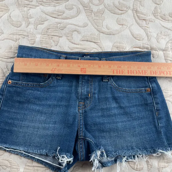 Gap Denim 1969 Womens 24P Medium Wash 3 Inch Cut Off‎ Jean Shorts Blue Petite - Image 8