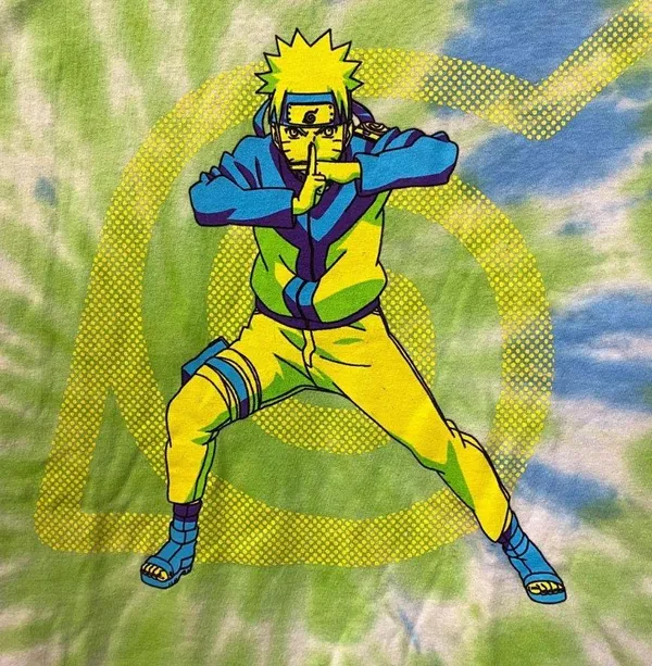 Naruto Shippuden- Naruto Uzumaki - Shadow Clone Jutsu Tie Dye Anime T-Shirt XL - Image 2