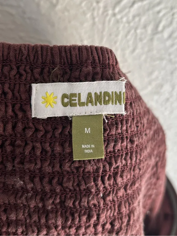 Anthropologie Celandine Linen-Blend Strapless Mini Dress Chocolate Brown Medium - Image 5