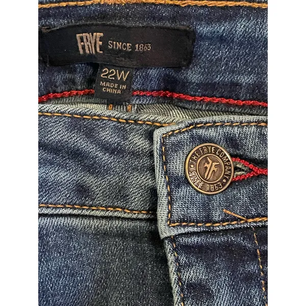 Frye Mid-Rise Split Hem Flare Denim Blue Jean size 22W - Image 6