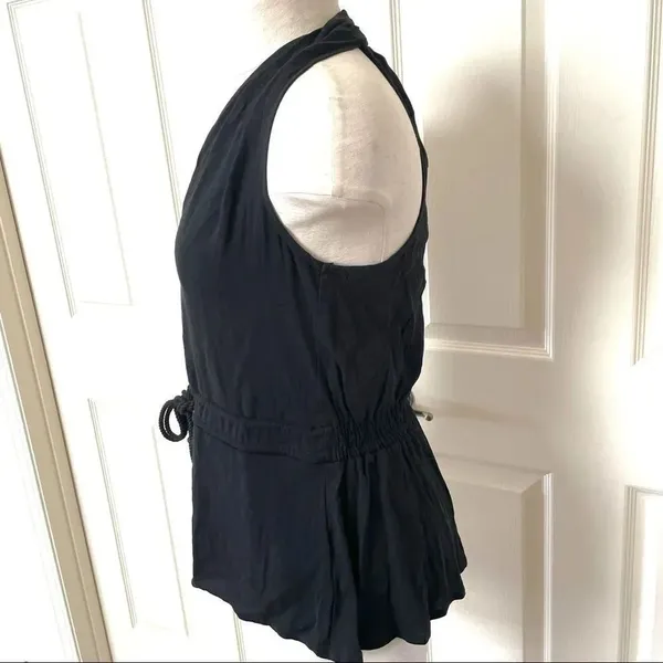 Ella Moss Gauzy rope tank black halter top - Image 3
