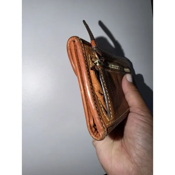 Dooney & Bourke‎ Tan Pebbled Leather Dillen Continental Wallet Clutch Trifold L - Image 2