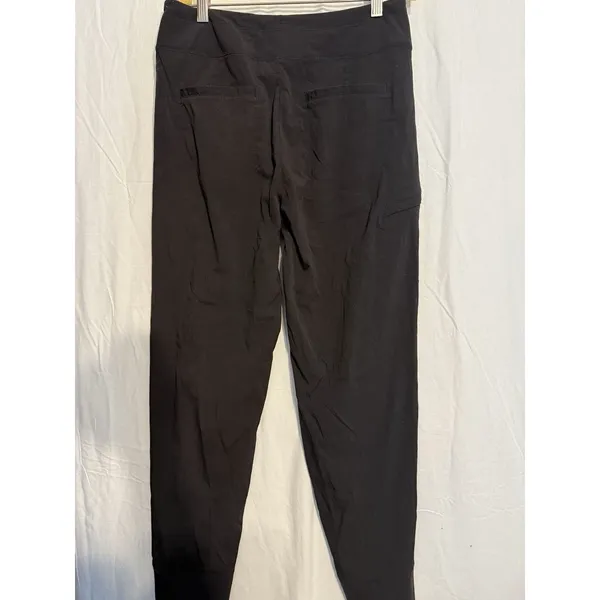 Athleta Women's Black Ankle Pull-On Pants 4 Nylon Spandex 27" Zip Pocket - Image 4