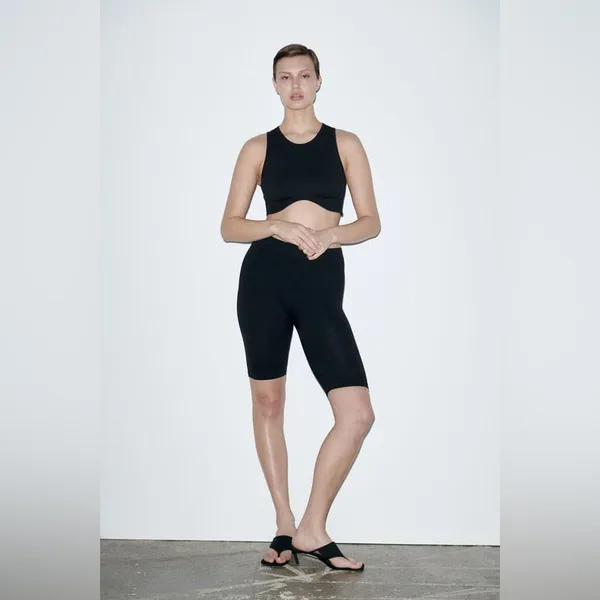 ZARA Black seamless crop top Size XS/S - Image 2