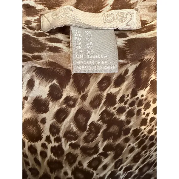 Love 21 Women Brown Leopard Print Maxi Skirt XS High Waist Lined Animal‎ Print - Image 2