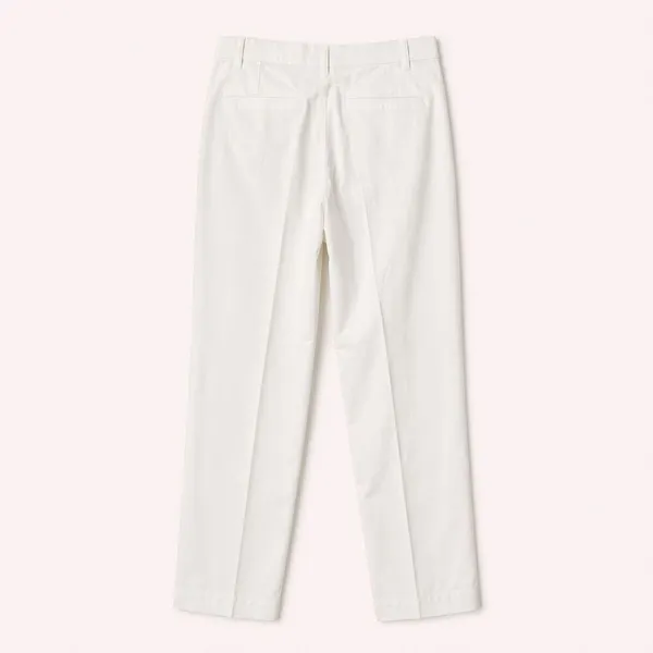 Burberry Golf White Cotton Stretch Pants Women Size 6 NWT Designer Straight Leg - Image 2