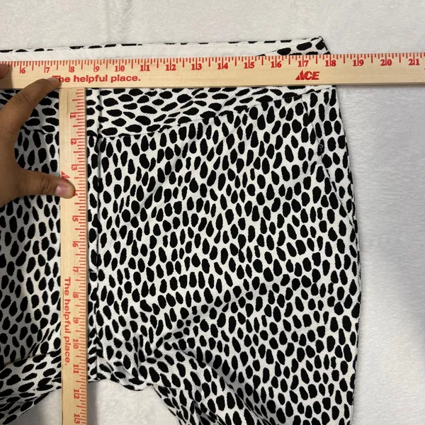Talbots 14 Dalmatian Print Slim Crop Pants Black‎ White Animal Textured Trouser - Image 7