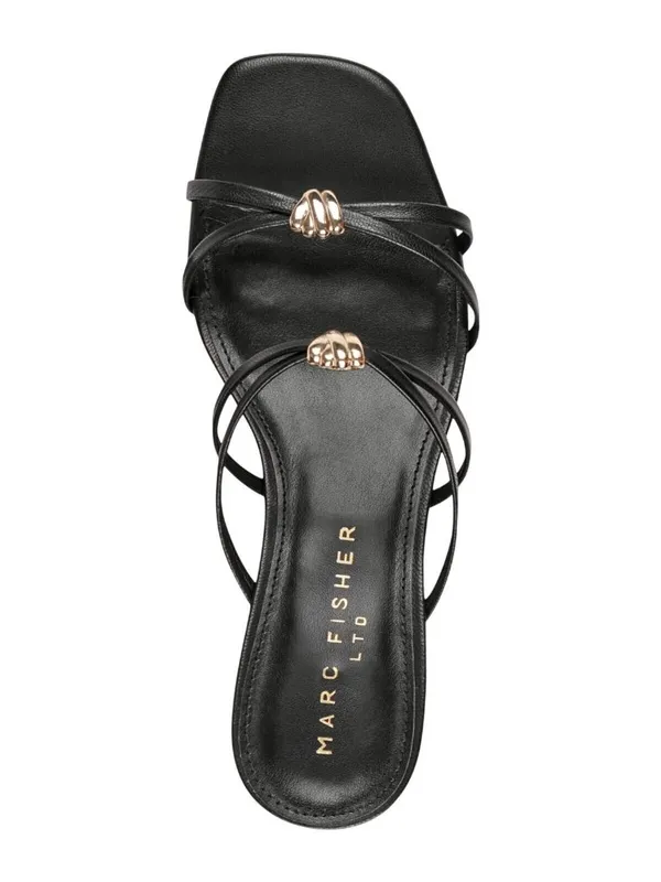 Marc Fisher Strappy Baizel Heeled Sandal MLBAIZEL Black Leather 9.5M - Image 14
