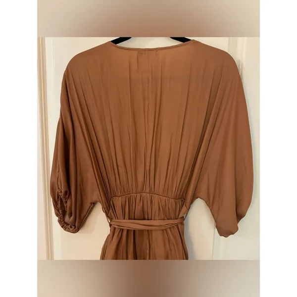 vestique boutique brass short sleeve mini ruffle dress womens sz small - Image 4