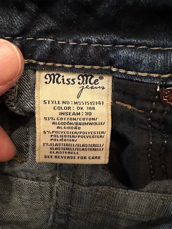 Miss Me Mid-Rise Skinny Dark Blue Jeans-Size 24 (Measures 25x28) - Image 8