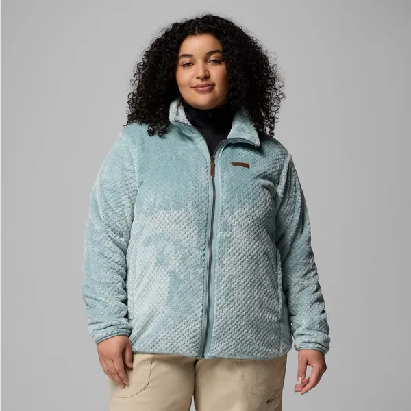 Columbia Women’s Plus Size Fire Side II Sherpa Full Zip Size 1X Light Blue EUC - Image 2
