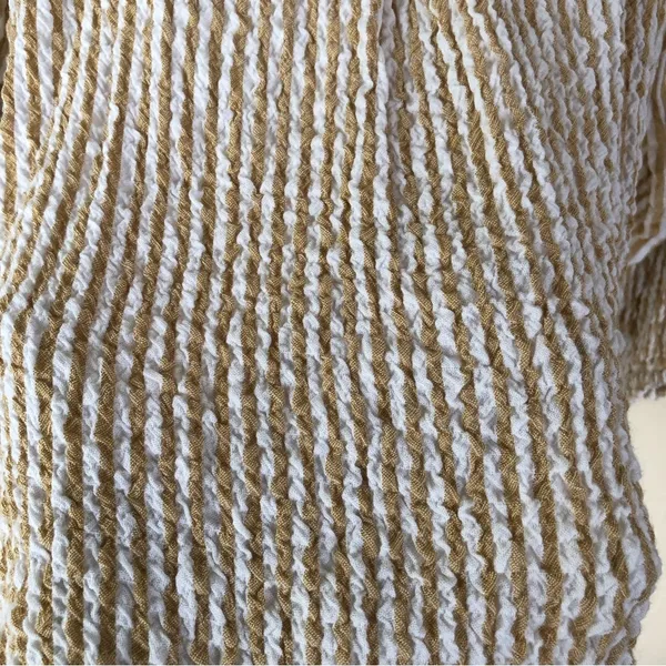Max Studio Striped Crinkle Blouse M - Image 5
