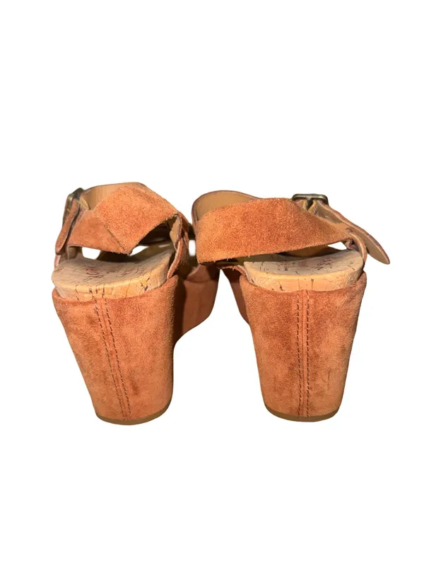 Kork-Ease K3780 Suede Cork Platform Wedge Sandals Cognac Brown Women’s 6M - Image 8