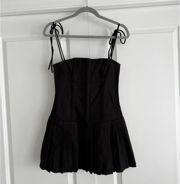 Edikted Black Perri Pleated Corset Mini Dress - Image 2