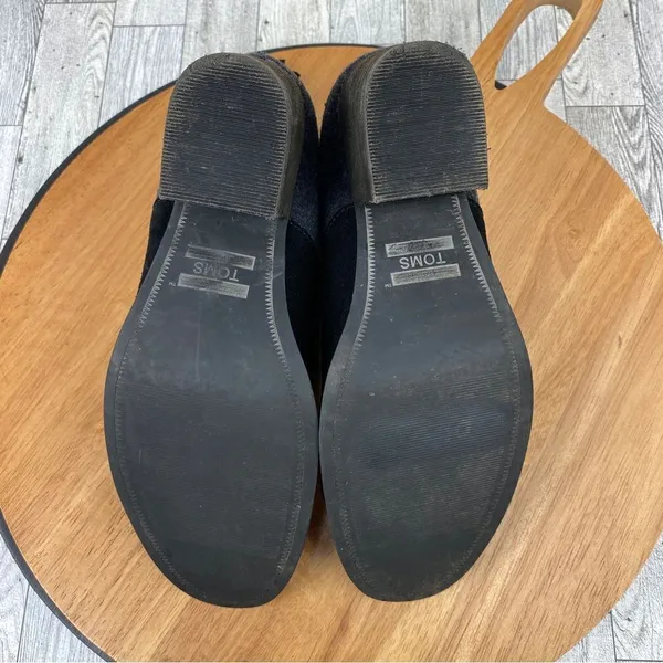 Toms Leila Bootie Ankle Boot Wool Suede Colorblock Gray‎ Black 7.5 - Image 9