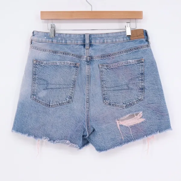 American Eagle Outfitters Cutoff Shorts Womens 12 Blue Denim Cotton Distressed - Image 7