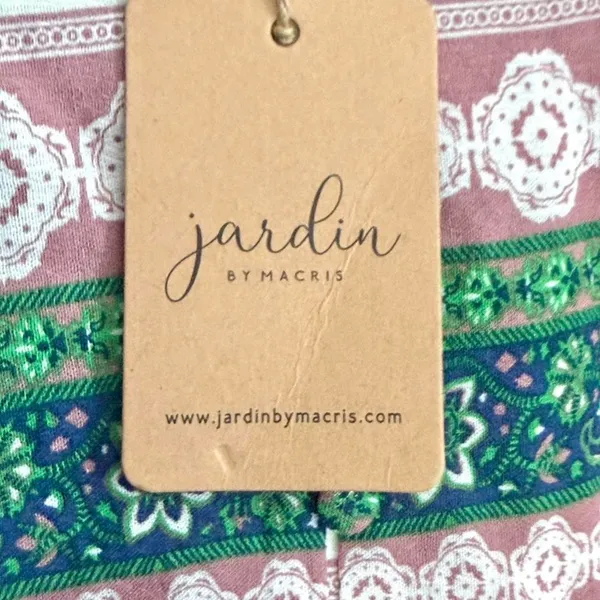 Jardin by Macris Boho Mixed Floral Print Babydoll Mini Dress - Large - Image 4