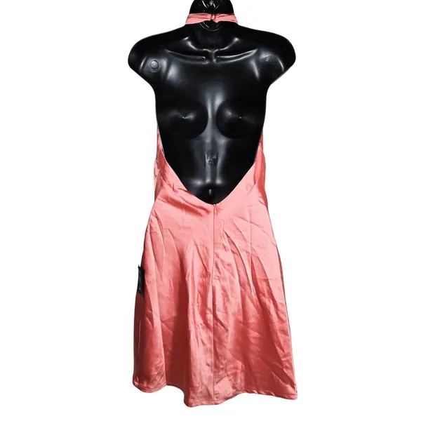 Lulus Beyond Classy Pink Satin Halter Mini Dress CTD208071 Womens Size Small - Image 4