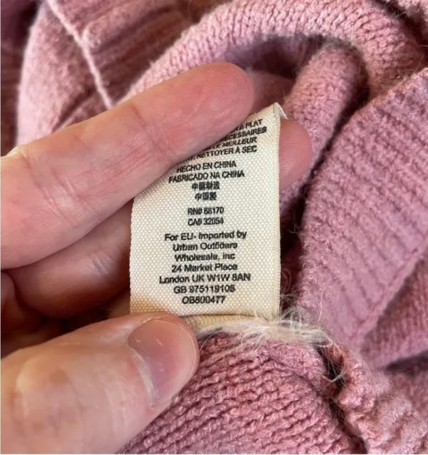 Free People Take Me Places Pink Oversized V-Neck Sweater Extra Small - Image 13