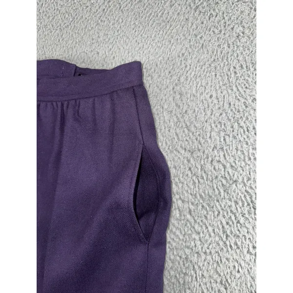 Evan-Picone Skirt Women 6 Purple Wool Blend‎ 28'' Midi Pockets Dark Academia Vtg - Image 6