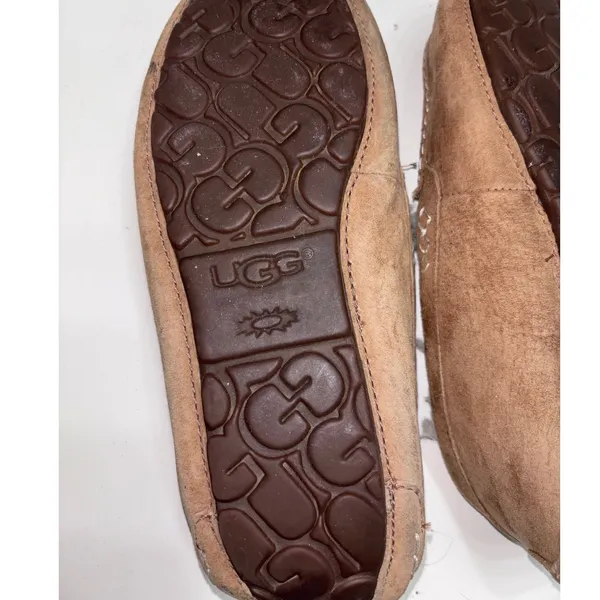 UGG Ansley Chestnut Suede Wool Lined Moccasin‎ Slippers Womens 8 3312 - Image 7