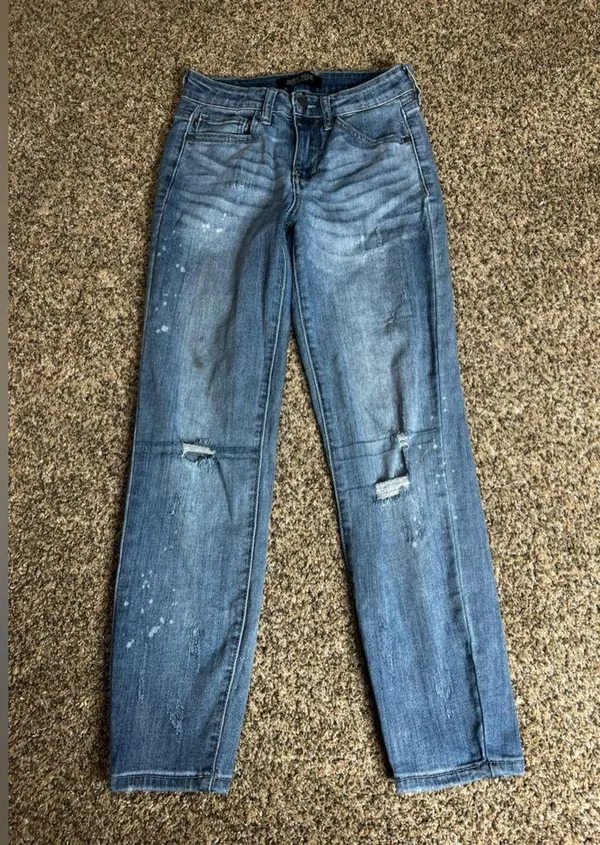 JUDY BLUE Jeans Shredding Up My Life Relaxed Fit Distressed Style JB8273MD 26 - Image 6