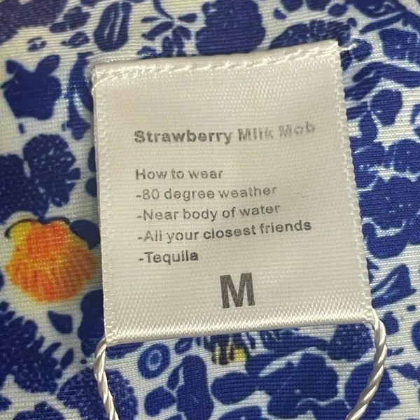 Strawberry Milk Mob Bikini Bottoms NWT Floral‎ Cora Ruffle Blue Yellow Sz Medium - Image 7