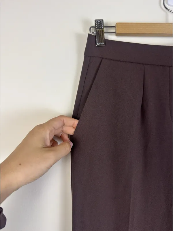 Aritzia Babaton Conan Pant Coffee Bean Brown Slim Straight Trousers Size 4 - Image 5
