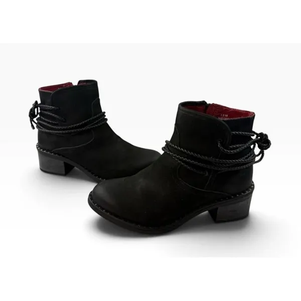 *Ferrini Footwear Ankle Booties Size 7.5 Black Leather Western Cowgirl Festival - Image 8