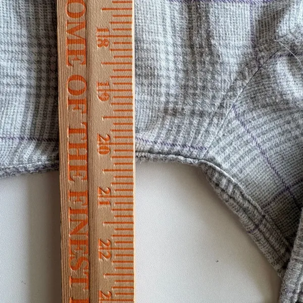 Lauren Ralph Lauren Sleep Shirt Womens Medium Grey Purple‎ Plaid Button Front - Image 9