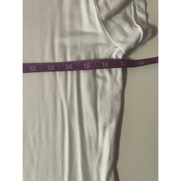 Classic White Round Neck Modal Blend T-Shirt Size S EUC - Image 7